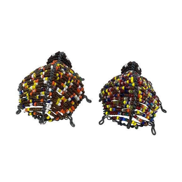 African Wire Beaded Beetles Bugs Pair Set Handcrafted South Africa Art Décor - Picture 2 of 7